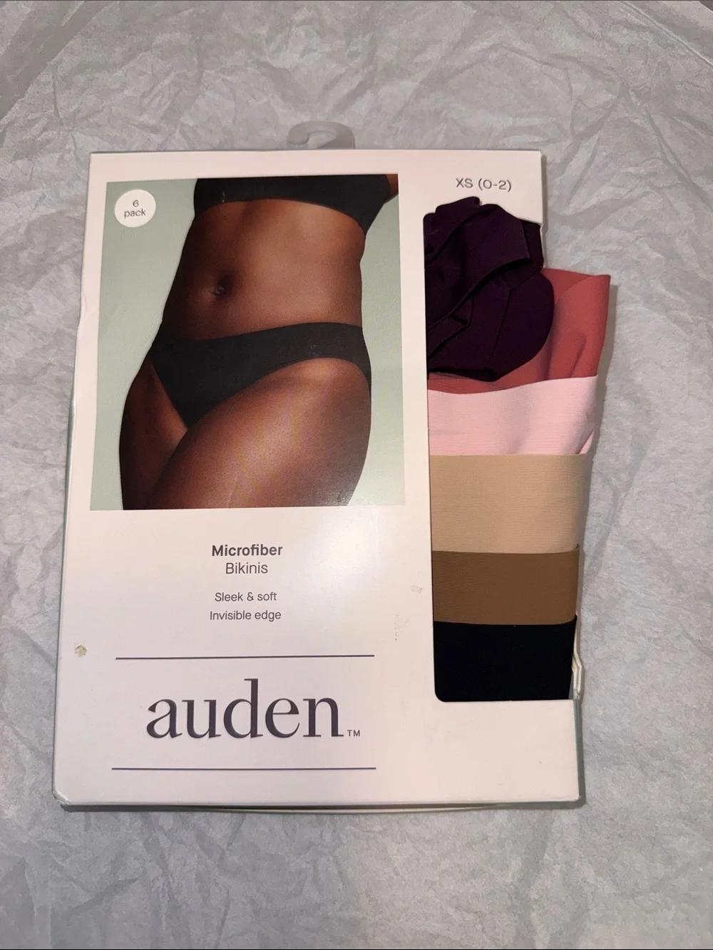 Auden Microfiber Bikini Sleek & Soft 6-Pack XS